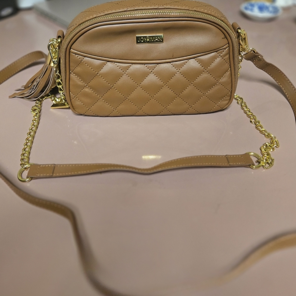 Joy & Iman Diamond Quilted Genuine Leather Crossbody With RFID~ - Picture 2 of 16
